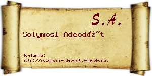 Solymosi Adeodát névjegykártya